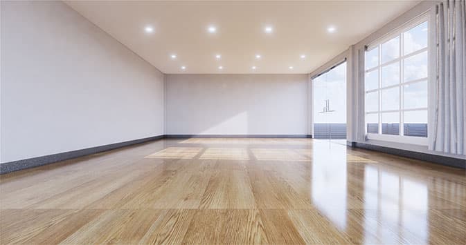 Room with Hardwood Floor Installed